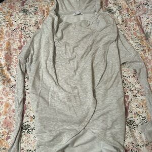 Athleta Light Gray Hooded Cowl Sweater